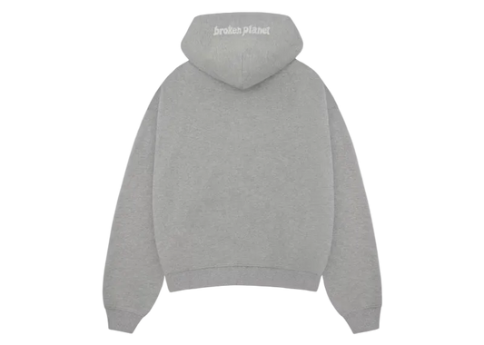 Hoodie con Doble Zipper Broken Planet - “Grey Orbit” (Oversize)