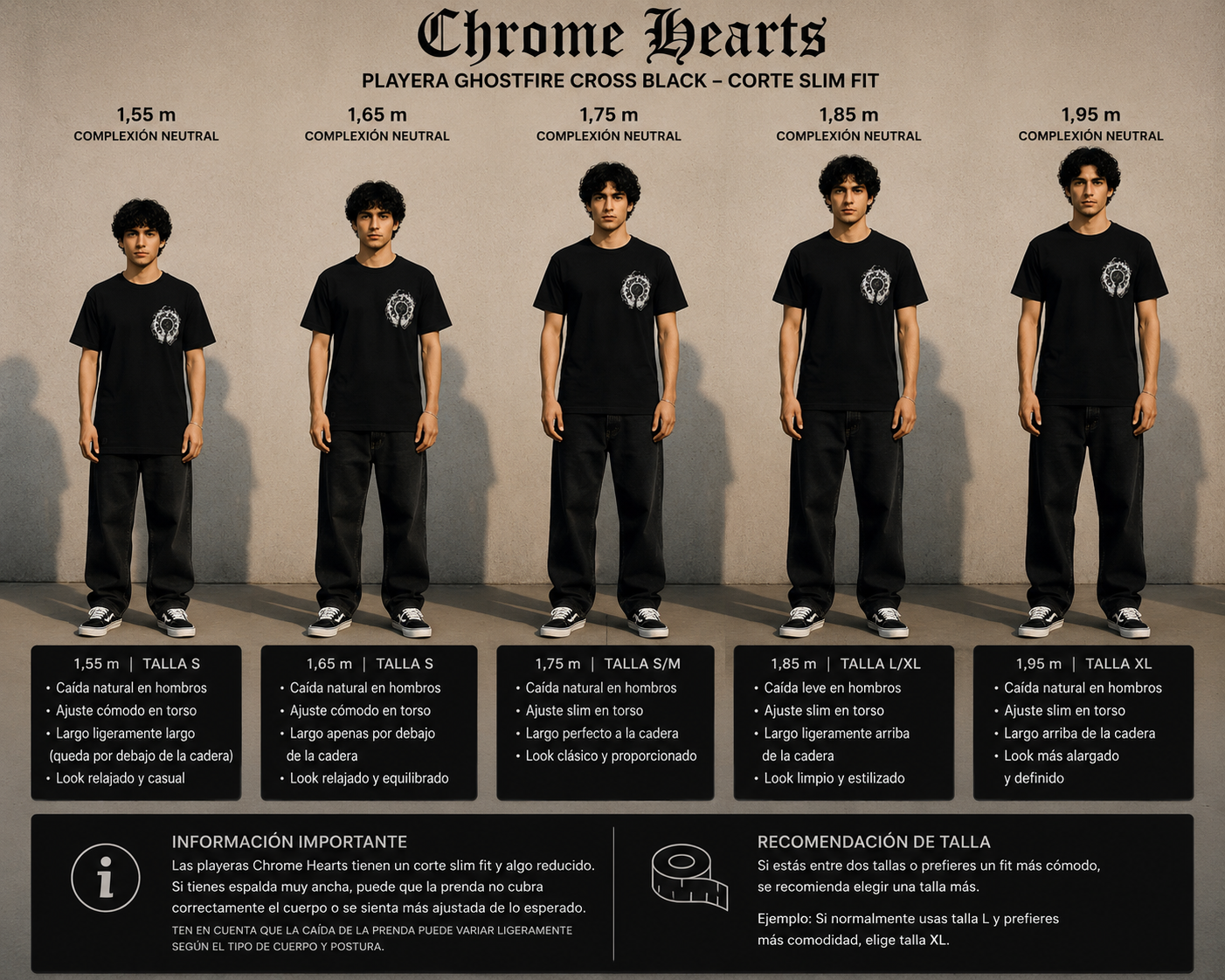 Playera Chrome Hearts “Ghostfire Cross Black” (Slim fit)