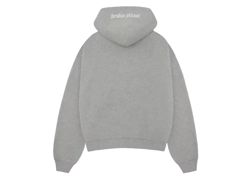 Hoodie con Doble Zipper Broken Planet - “Grey Orbit” (Oversize)