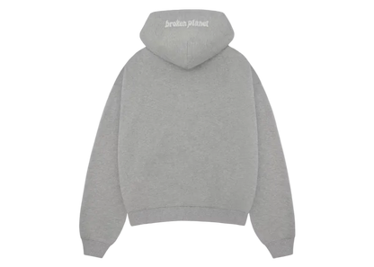 Hoodie con Doble Zipper Broken Planet - “Grey Orbit” (Oversize)