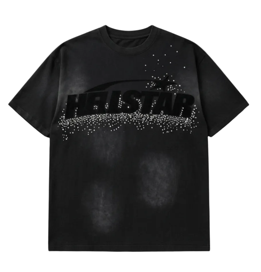 Playera Hellstar - "Classic Crystal Black" (Semi Oversize)
