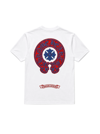 Playera Chrome Hearts "Horse Shoe White Orange" (Slim fit)