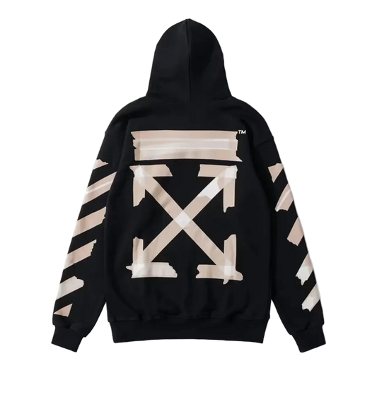 Hoodie con Zipper Off White ¨Virgil Abloh Tape Coffe¨