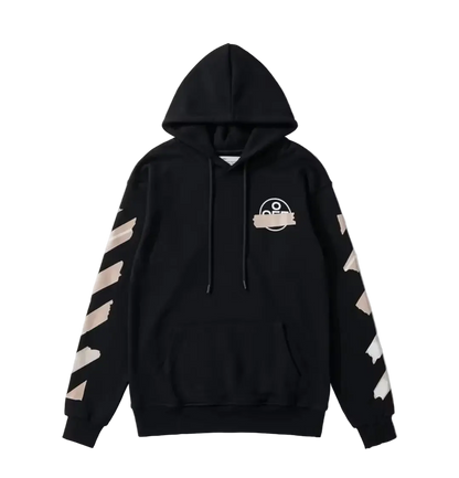 Hoodie con Zipper Off White ¨Virgil Abloh Tape Coffe¨