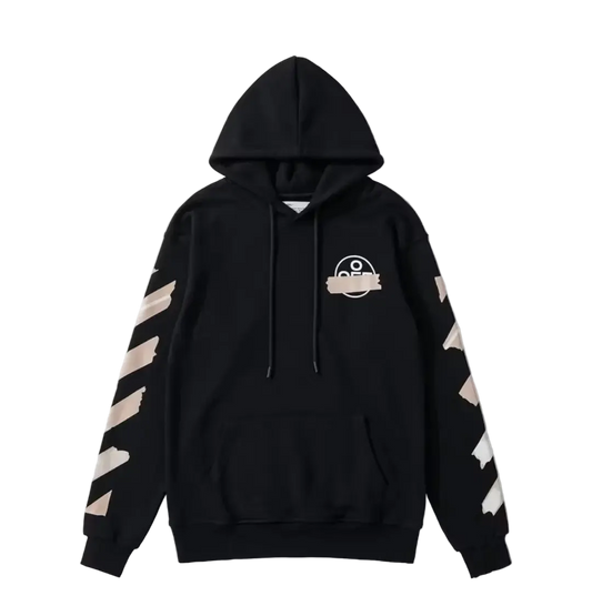 Hoodie con Zipper Off White ¨Virgil Abloh Tape Coffe¨