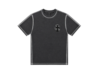 Playera Chrome Hearts "Grafiti Cross Leather Grey" (Slim fit)