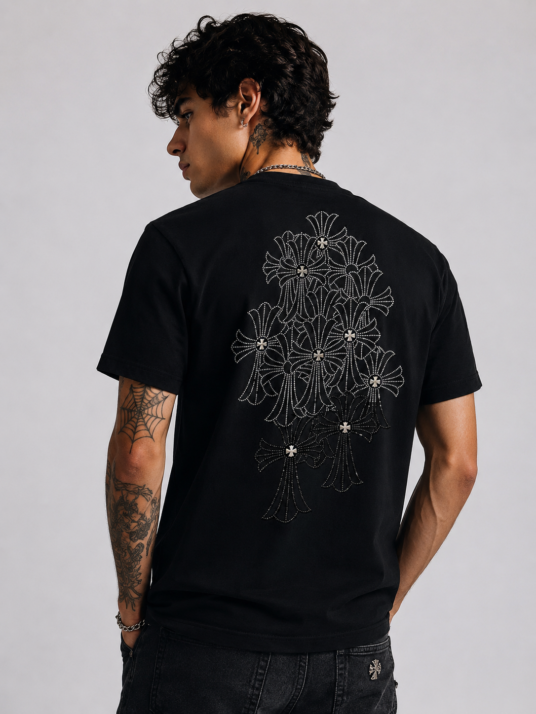 Playera Chrome Hearts "Crystal Cross Black" (Slim fit)