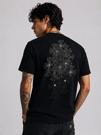 Playera Chrome Hearts "Crystal Cross Black" (Slim fit)