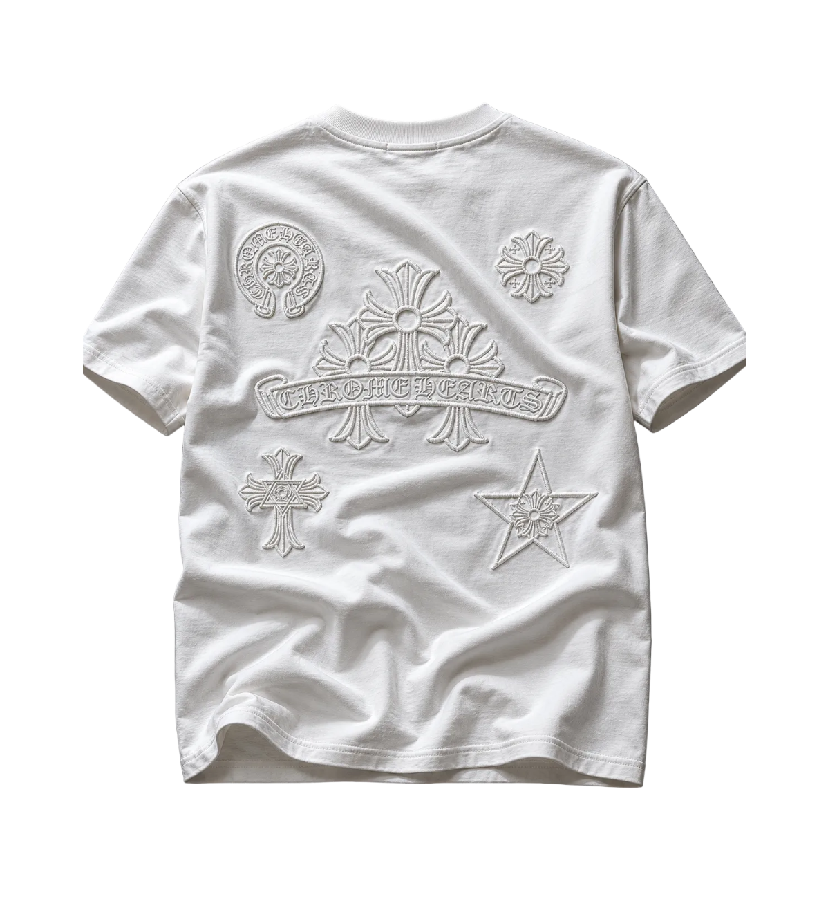 Playera Chrome Hearts "Ivory Crest Total White" (Slim Fit)