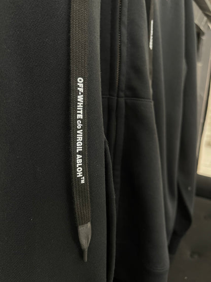Hoodie con Zipper Off White ¨Virgil Abloh Tape Coffe¨