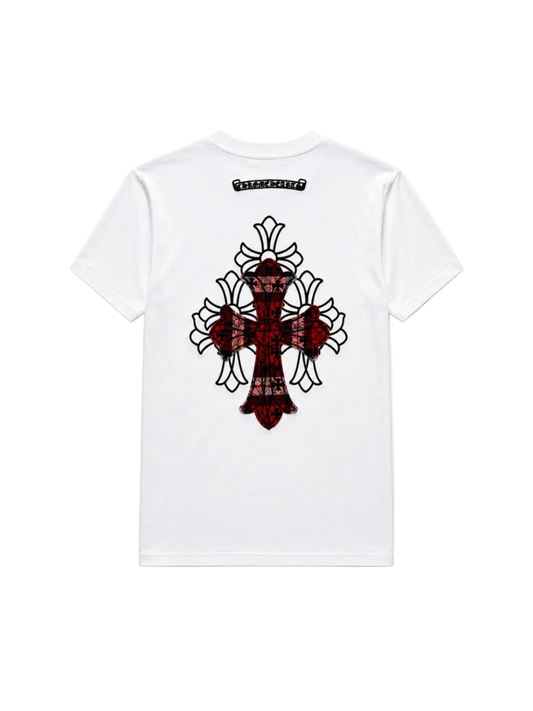 Playera Chrome Hearts “Red Cathedral Cross White” (Slim fit)