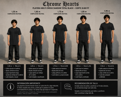 Playera Chrome Hearts "Multi Cross Shadow Total Black" (Slim fit)