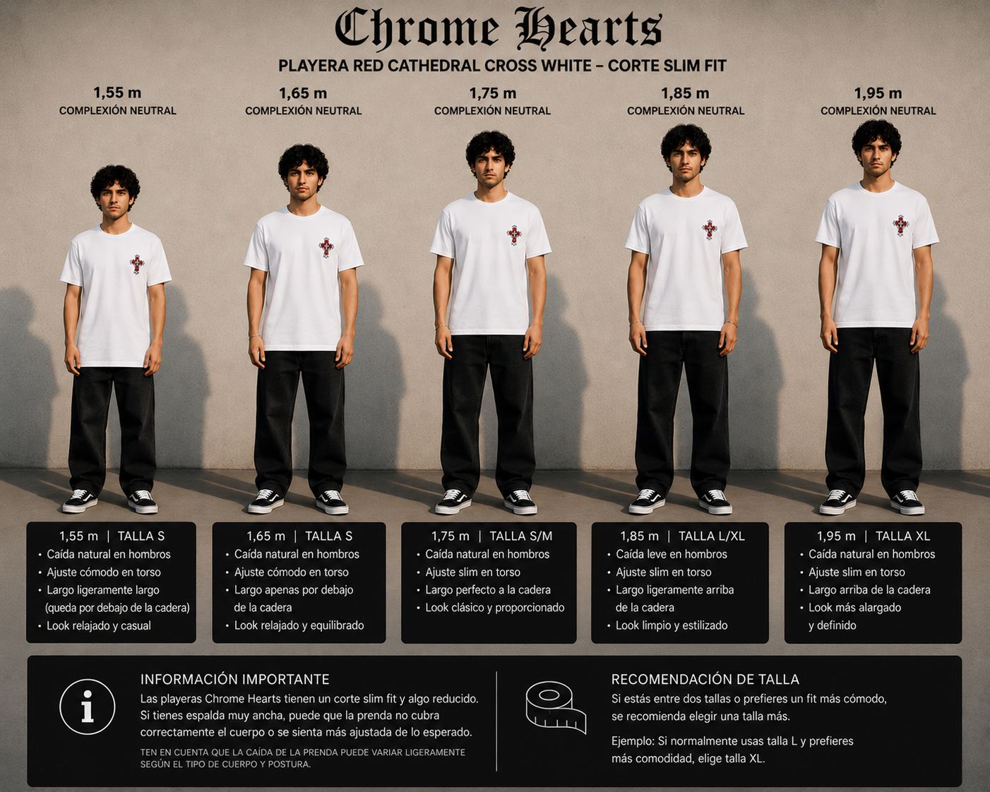 Playera Chrome Hearts “Red Cathedral Cross White” (Slim fit)