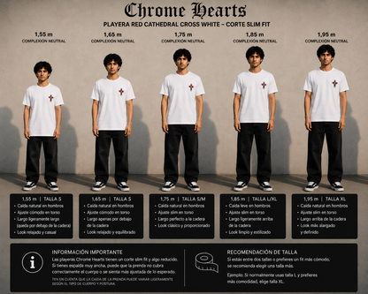 Playera Chrome Hearts “Red Cathedral Cross White” (Slim fit)