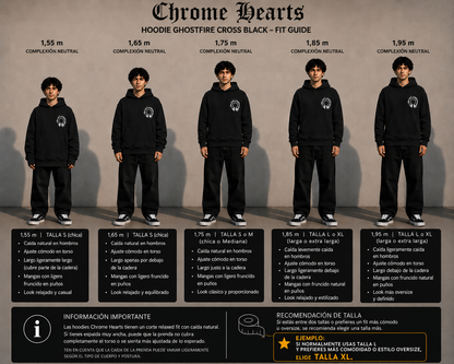 Hoodie Chrome Hearts "Ghostfire Cross Black" (Slim fit)