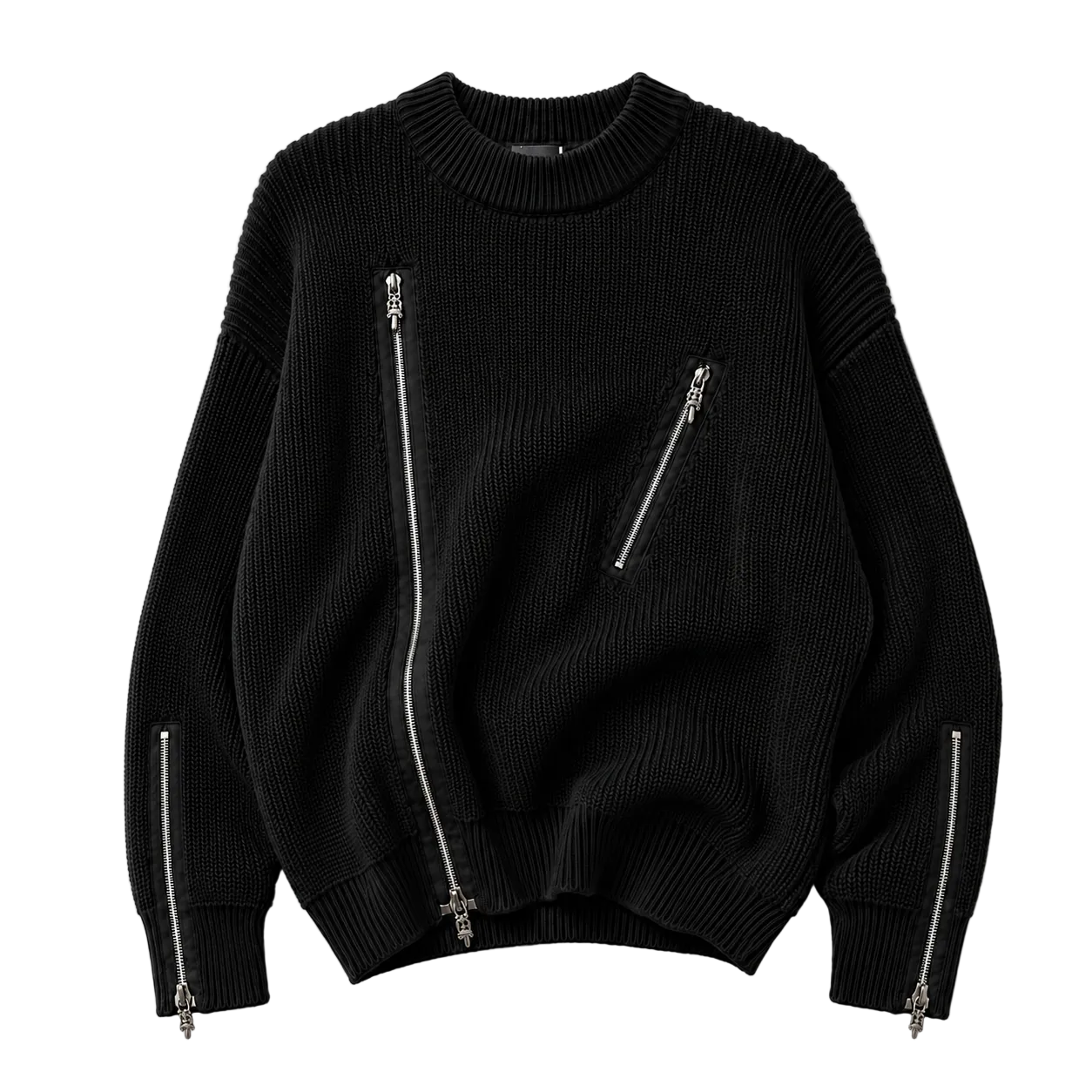 Suéter con Zipper Chrome Hearts “Iron Vein Knit” (Oversize)