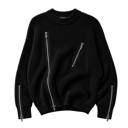 Suéter con Zipper Chrome Hearts “Iron Vein Knit” (Oversize)